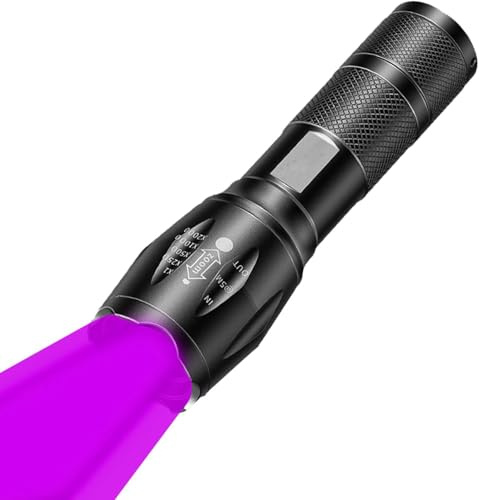 MVIOCS Torcia UV 2 in 1, portatile, impermeabile, luce nera, torcia a LED con combinazione di luce bianca e UV, rilevatore di urina di animali domestici a luce nera, per urina di cane/gatto, macchie