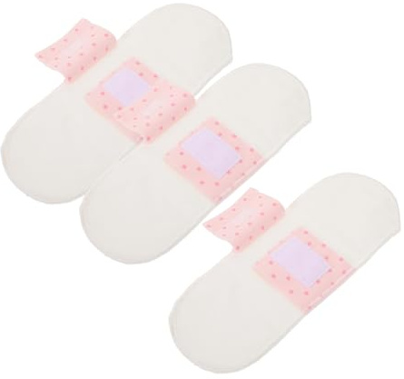 Assorbente Mestruale Lavabile in Cotone 3 Pezzi Bianco | Traspirante Bottone a Pressione, per Postpartum e Viaggio, Confezione da 3