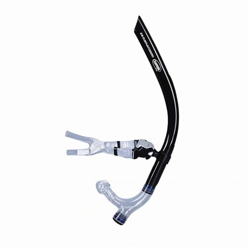 Professionelles Front-Schwimm-Schnorchel | Front-Atemschlauch für technisches Training und Ausdauer im Schwimmbad | Stabiler und ergonomischer Schnorchel für Agonisten und Amateurschwimmer (schwarz)