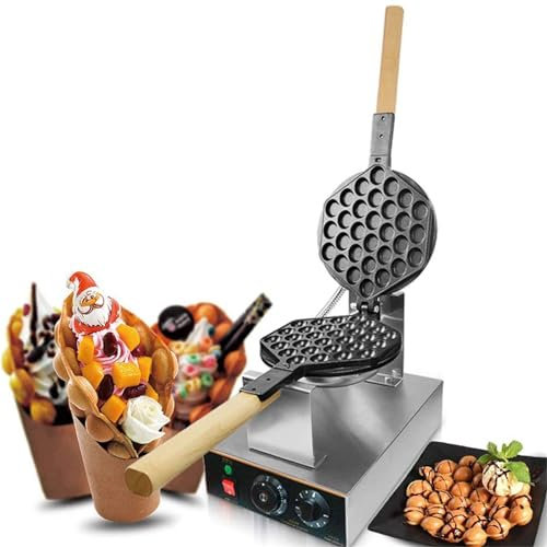 Electric Press Burger Machine Household Egg Roll Machine, Commercial Electric Bubbles Waffle Maker With 50~250℃ Adjustable Temperature, Diy Ice Cream Cone Machine For Snack Shop, Cafes