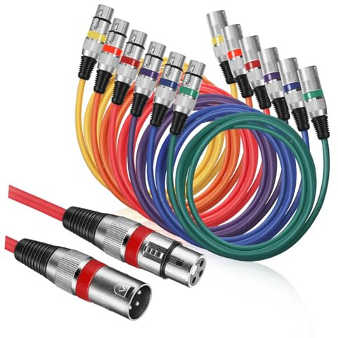 Happyyami Câble XLR pour Microphone Câble De Raccordement Audio Mâle vers Femelle Cordon De Micro pour Haut-Parleur