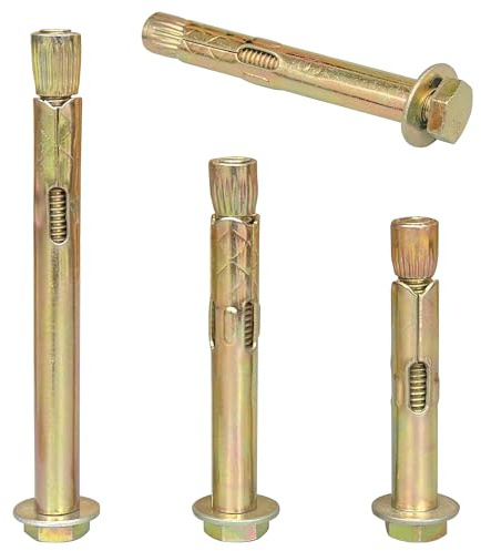 12 Pieces Heavy Duty Hex Head Expansion Bolts, Wall Anchor Bolts for Concrete, Brick, and Masonry (M6)