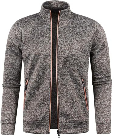 Manteau en poils de chameau Hiver Fermeture éclair Pull solide Manches longues Mode Haut Sweatshirt Manteau Manteau pour (Coffee, S)