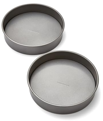 Morphy Richards 8 Loose Base Shallow Cake Tin Set - Non-Stick Carbon Steel Sandwich Pan for Victoria Sponge, Cheesecake & Layered Cakes, 849007