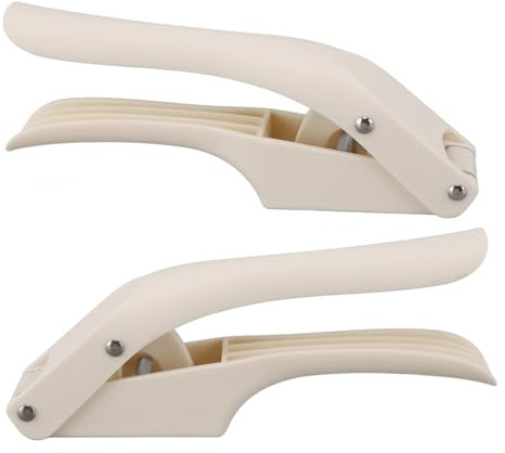 SIXRUN Aglio Pressa, 2 su 1 Taglierina All'aglio, Compatta e Facile da Usare, Plastica PP Premium, Design Multifunzionale, per L'aglio (WHITE)