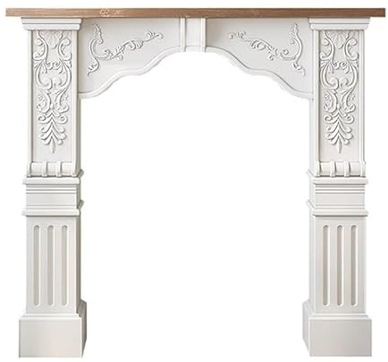 XLIHAWY Consola Estrecha, Repisa Madera para Chimenea Kit Marco, Mesa Entrada para Sofá con Estantes para Sala Estar Recibidor Detrás del Sofá