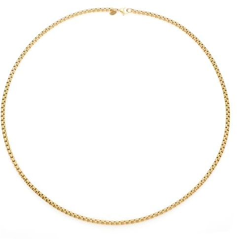 Collana da Uomo in Acciaio Inox Stile Streetwear, Collana Maschile 2mm 3mm 4mm, Colori Oro, Argento, Nero, 45cm 50cm 60cm, Catena Resistente, Antiallergica, Non Scolorisce (Oro, 2mm-50cm)