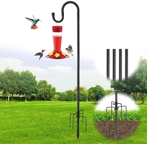 DAKEPOLE Schäferhaken Schwarz, Vogelhaus mit Ständer, 20mm Stabile Schäferhaken für den Außenbereich (Schwarz, 155cm)
