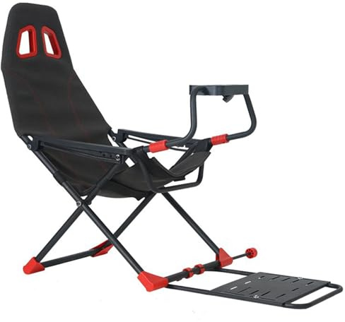 Racing Simulator Cockpit with Adjustable Wheel Stand & Ergonomic Seat | Foldable Design for Xbox One, PS4, and PC