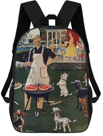 sinyumoney Children's School Backpack Grill Teen Fashion Backpack Casual Backpack Boy Girl Teen School Bag 3D Printed Backpack 17inch