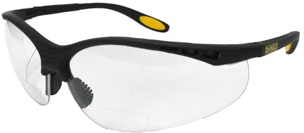 Dewalt DPG59-115C Reinforcer Rx-Bifocal 1.5 Clear Lens High Performance Protective Safety Glasses with Rubber Temples and Protective Eyeglass Sleeve by DEWALT