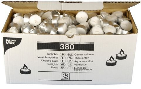 PAPSTAR 380 Teelichte Ø 37 mm 14 mm Weiss