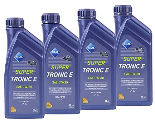 4x 1 L LITER ARAL SUPERTRONIC SUPER TRONIC E 0W-30 MOTOR-ÖL MOTOREN-ÖL 31744124