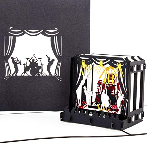 Pop Up Karte Konzert - 3D Konzertkarte als Geburtstagskarte, Einladungskarte Jazz, Blues & Rock - Gutschein & Geschenkgutschein