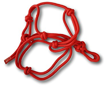 Knotenhalfter für Bodenarbeit mit Pferden - Halfter für Pferde optimal für Freiarbeit, Gymnastizieren & Handarbeit (Shetty, Rot)