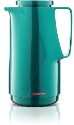 ROTPUNKT Isolierkanne 1 Liter mit Glaseinsatz – Thermokanne & Warmhaltekanne für Kaffee und Tee - Made in Germany - hält Getränke bis zu 24 Std heiß & 36 Std kalt (Maxima 760, Shiny Hummingbird)