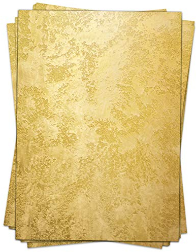 50 Blatt Briefpapier (A4) | Gold-Wand | Motivpapier | edles Design Papier | beidseitig bedruckt | Bastelpapier | 90 g/m²
