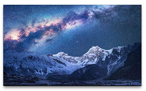 Bilder XXL Milchstraße mit Gebirge 120x70cm Wandbild auf Leinwand