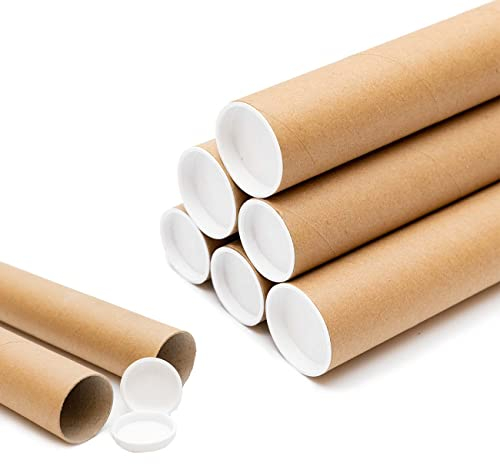 Kleine Versandrollen für Poster, Kunstwerke, Gemälde, Dokumente, Baupläne, 240 mm x 50 mm, Kartonrollen + Endkappen, 5 Stück