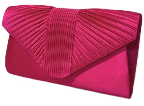 LeahWard Women's Satin Fabric Flap Clutch Bag Prom Wedding Party Evening Shoulder Handbag