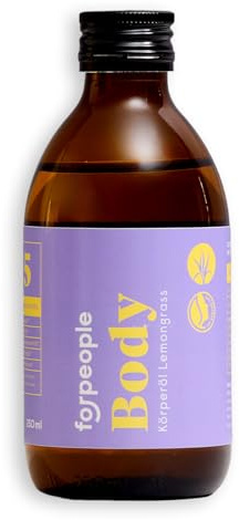 forpeople Körperöl Bio 250 ml · Distelöl, Sesamöl, Sanddornkernöl, Curcumaöl, Lemongras · Reich an Vitamin A und E · Anti Aging Massage und Pflegeöl · Zertifizierte Naturkosmetik