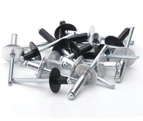 Aluminium Großer Flansch Pop Open Hohl Blindnieten Große Kappe Blatt Selbststeckende Niet Dekoration Ziehnagel Rebite-16mm,Schwarz M5 (20PCS)