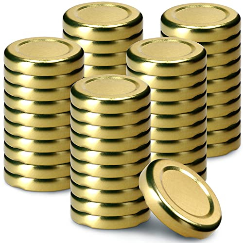 KADAX coperchi a Vite Twist-off Ø33 mm Oro – coperchi di Ricambio in Metallo per barattoli per spezie e Mini flaconi, Chiusura ermetica