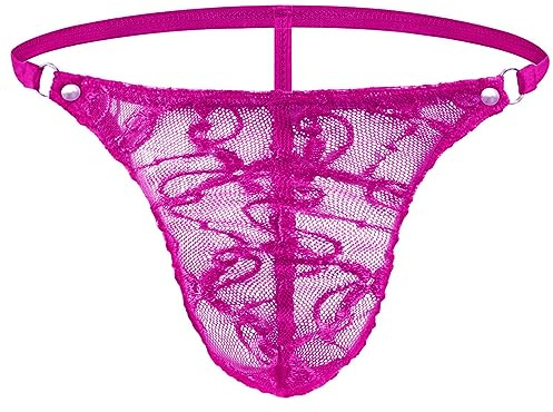 VemeFufu Sexy Dentelle Hommes Sous-vêtements String C String G Slip Tanga Hommes Chaud Taille Basse Élastique Thong Mankini Hommes Culotte, Rouge et rose., Taille unique