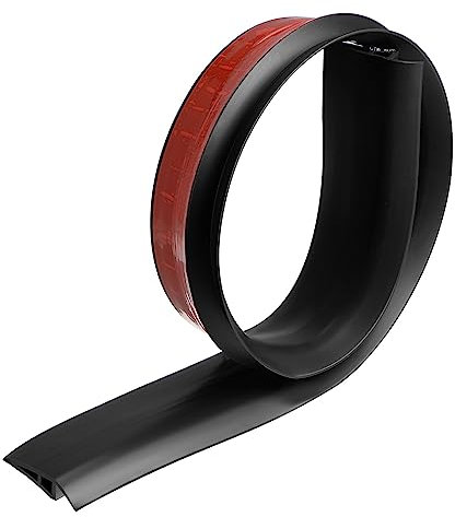 QUARKZMAN Abziehen und Aufkleben Bodenübergangsstreifen 2.75 Breit PVC Teppichkantenverkleidung Randbeschnitt Streifen für Laminat Türöffnung Höhe Weniger Als 4mm/0.7 Schwarz 3.28Ft
