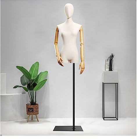 schneiderpuppe Schaufensterpuppe Höhe Verstellbar 55-73 Zoll Schneiderpuppe Damenbüste Weiblich, Schneiderbüste Mit Kopf Und Kunststoff Arm Für Kleid Schmuck Display for Clothing Shop Dresses ( Color