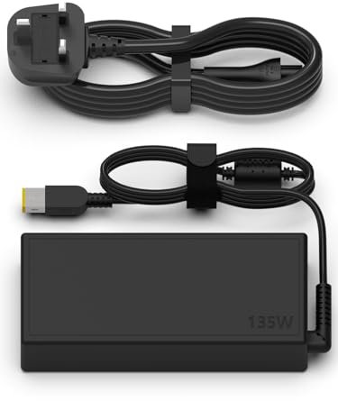 MJXYXCDH 135W AC Laptop Charger Compatible with Lenovo Legion Y50 Y520 Y530 Y730 Y7000P Y50p Y50c Ideapad Y700 700 ThinkPad P1 P15v T15p S5 2nd Gen 1 2 3 4 Laptop Power Supply Adapter Cord