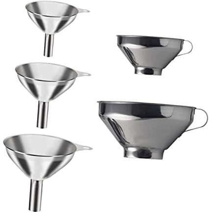 LIFKOME 10pezzi Funnel Inossidabile Per Versare Di Imbuto Multiuso Per Marmellate e Condimenti Facile Da Pulire e Portatile