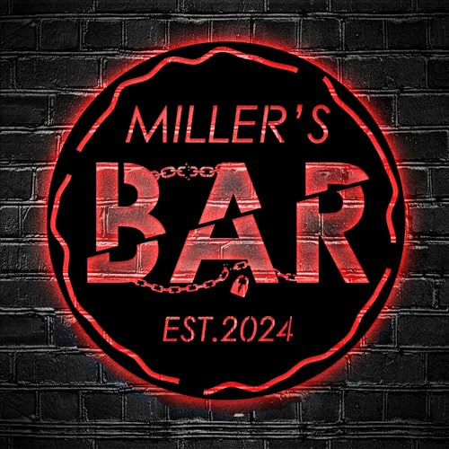 Benutzerdefinierte Bar Pub Schild Metall Wand Kunst LED Licht, Personalisierte Home Bar Namensschild Trinker Zimmer Dekoration, Barkeeper Wand Metall LED Geschenke