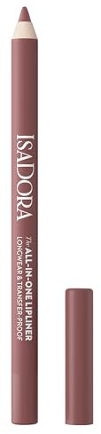IsaDora All-In-One Lipliner – Konturieren Sie Ihre Lippen mühelos, wischfest, langanhaltendes lippenkonturenstift für makellose Beauty-Looks – veganes Make-up, tierversuchsfrei (07 Mauve Rose)