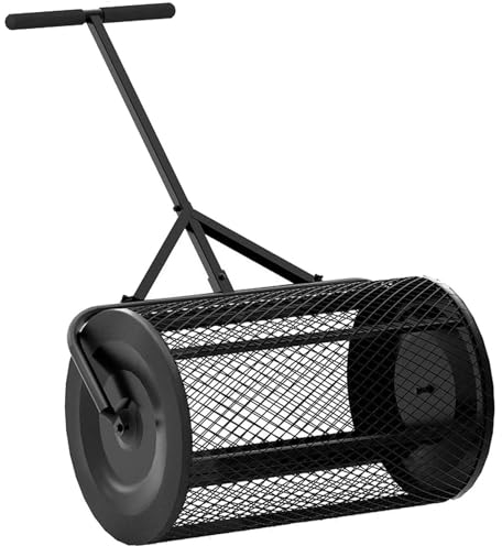 SACLMD Distruttore di Compost,Rullo di Muschio di Torba e Prato e Giardino,Diffusione di Torba,Rullo di Muschio di Torba da Giardino,per diffondere Il Letame,Black-32 * 60cm