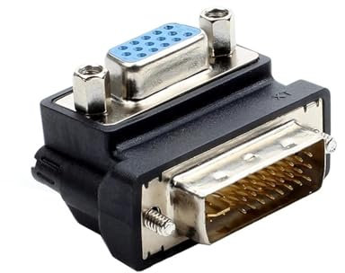 UNbit Adattatore convertitore DVI-I 24+5 Maschio a VGA 15 Pin Femmina Adattatore convertitore ad Angolo retto da 90 Gradi Adattatore convertitore HD Adattatore 15 Pin VGA a DVI 24+5 (Color : Down Ang
