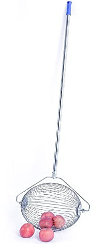 Charocean Edelstahl apfelsammler rollsammler obstsammler 145 cm fallobstsammler mit Teleskopstiel apfelroller apfelpflücker, Ideal auch als Greifer für Golfbälle, Tennisbälle