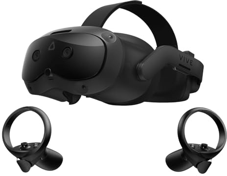 HTC Vive Focus Vision: Auriculares VR para PC y Realidad Mixta + Controladores, Negro, Compatible con el Modo DisplayPort, Compatible con Ordenador Personal, Vive OS