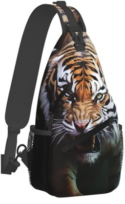 QVUEagriSJ Schultertasche für Damen und Herren, Crossbody-Rucksack, Marmor-Textur, Crossbody-Tasche, Brusttasche für Reisen, Sport, Jungle Tiger, Einheitsgröße, Sling-Rucksäcke