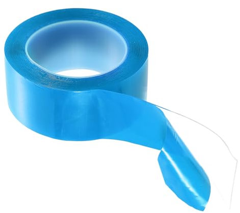 QUARKZMAN Cinta Adhesiva de Doble Cara Nano Tape 16.4FT x 2 x 0.04 Cinta de Montaje Transparente Removible Multiusos Lavable Impermeable para Colgar Cuadros con Revestimiento Azul Pósters
