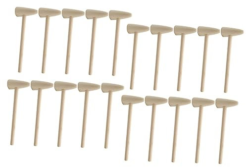 BRIGHTFUFU 20pcs Mini Wooden Hammer for Boys and Girls Lightweight Mallets for Creative Play and Cake Decorating Safe Natural for Toddlers and Kindergarten Activities