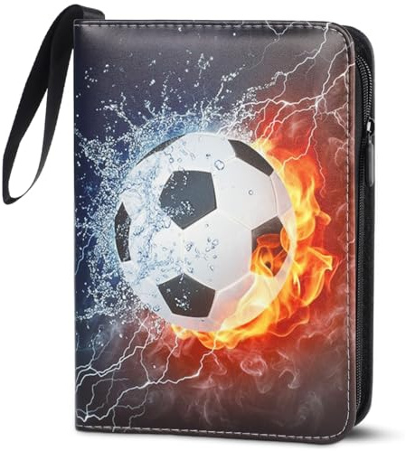 Jortmrd Album Cartes de Football 50 Pages 400 Emplacements Classeur Collection avec Fermeture Éclair Poches Amovibles Livre Rangement Carte Carnet pour Cartes à Collectionner de Foot