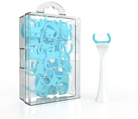 Interdental Zahnbürstenkopf mit Zahnseide – Kompatibel mit Philips Sonicare & Dontodent | Inkl. 50 Zahnseide-Sticks. Kombiniert innovative Schallzahnbürsten Technologie mit effizienter Zahnseide