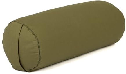 Bodhi Yoga Bolster | ECO Serie | Yogarolle mit Kapok-Füllung | Waschbarer Bezug aus 100% Bio-Baumwolle | Yogakissen für Restoratives Yoga | Groß 65 x 22 cm