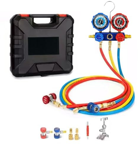 Ensemble De Jauges De Climatisation Automobile - Kit Manomètre Manifold,Recharge Réfrigérant Pour Entretien Véhicules Et Réparation Équipement Hvac Maison Efficacité