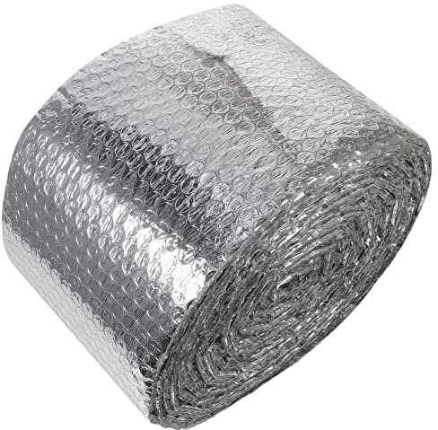 NUOBESTY 3 Rolls Reflective Bubble Film Insulation Roll Double Sided Thermal Barrier for Greenhouses Pipelines Windows Easy Cut Install Moisture Humidity Protection Strong Durable Foil
