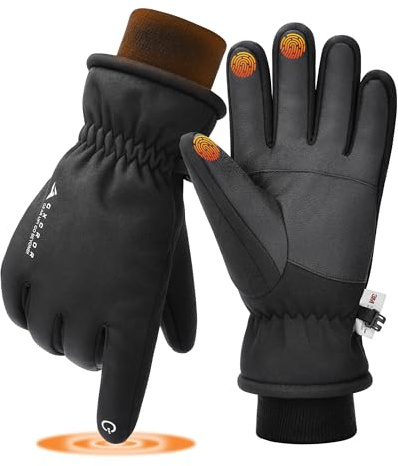 GXCROR Waterproof Ski Gloves for Men Women - Winter Warm Touchscreen Gloves for Cold Weather, Windproof for Snowboarding, Cycling & Outdoor Work