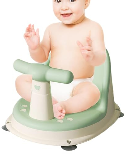 Mimoqk Silla de asiento de baño para bebé,Silla de baño antideslizante para bebés para bañera - Sillas de ducha para bebés con respaldo y ventosas, sillas de ducha estables para de 6 a 18 meses