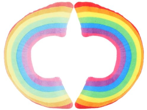 VALICLUD 2 Stück Katzenkissen mit Katzenminze U Förmiges Nackenkissen für Kätzchen Weiches Polyester PET In Regenbogenfarben