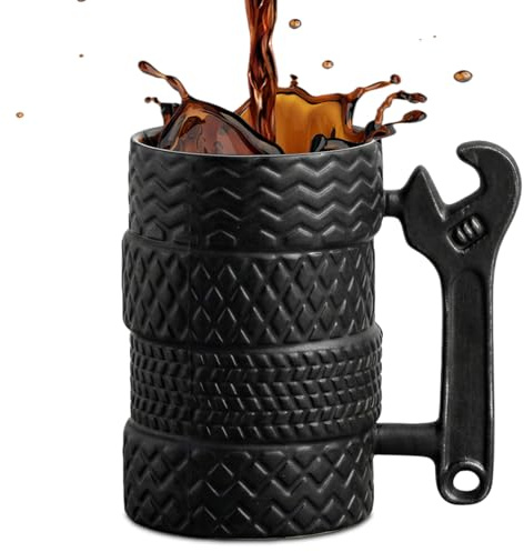ZONSUSE Personlig, kaffemugg i porslin, cappuccino-koppar, 3D-tekopp, roliga presenter för män, kvinnor, älskare, vänner, barn, födelsedagar, helgdagar (däck – C)